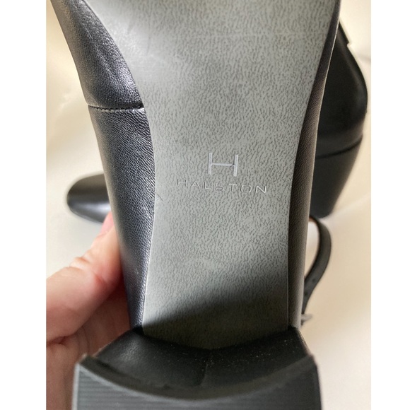 H by Halston Black Regina heels w/ double ankle straps size 6M - Picture 10 of 10